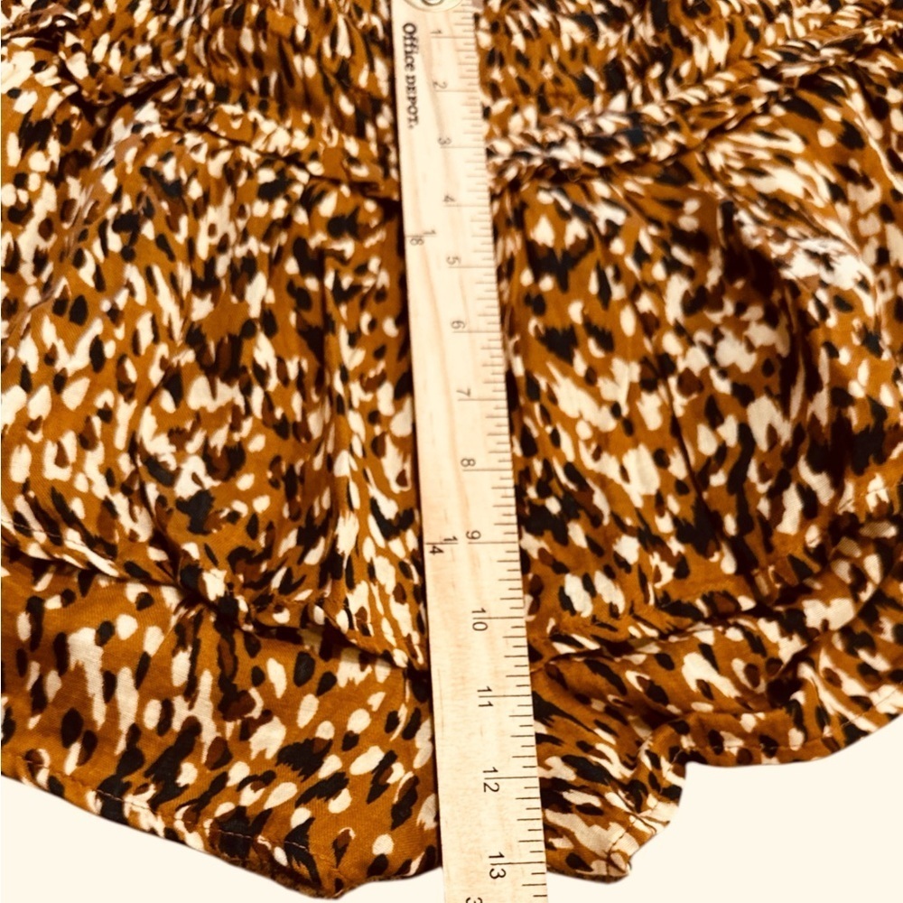 Celandine Boho Mini Skort Size XL Brown Pattern  Smocked Waistband Pull On - Picture 13 of 13